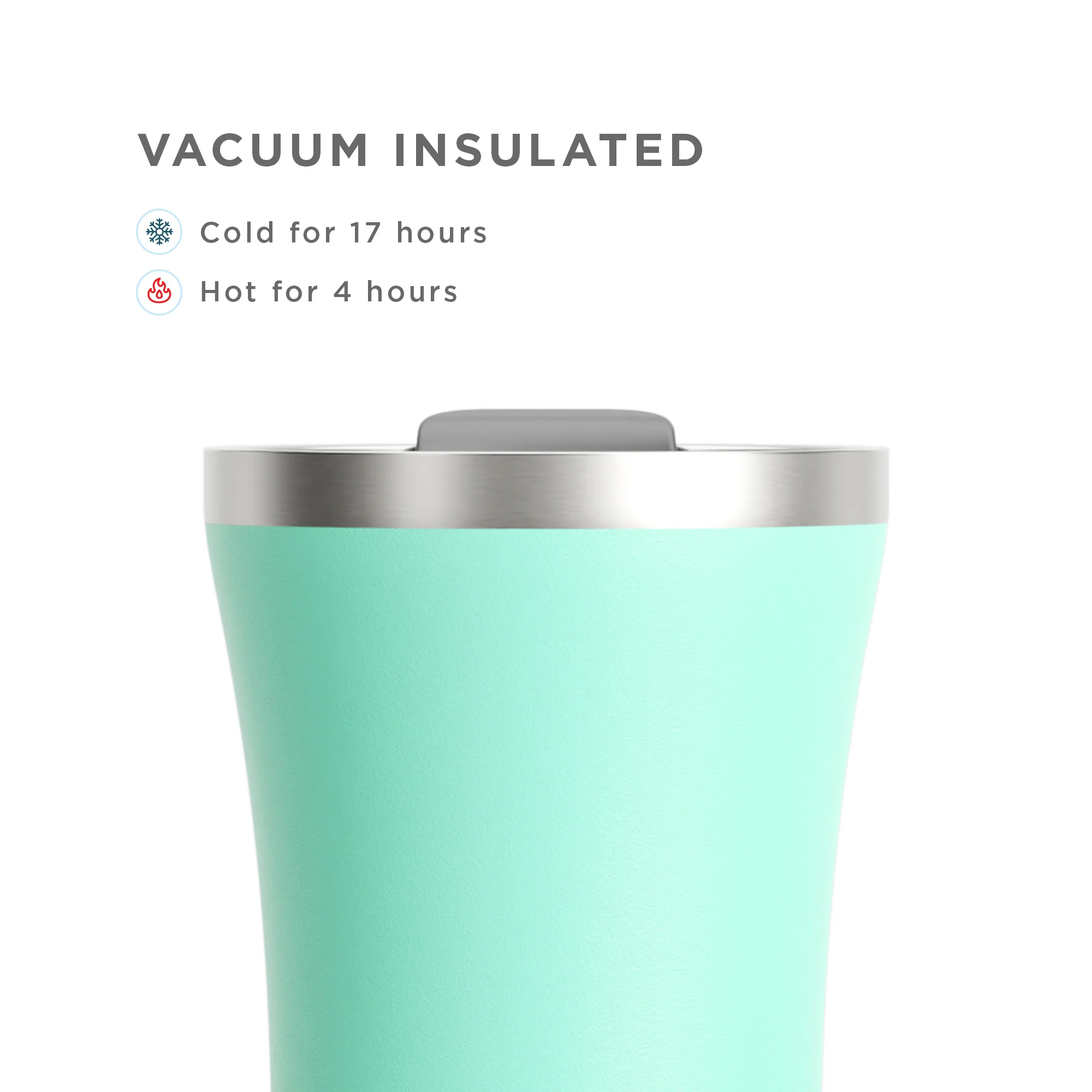12oz Stainless Steel 3-in-1 Tumbler - Aqua - Image 3