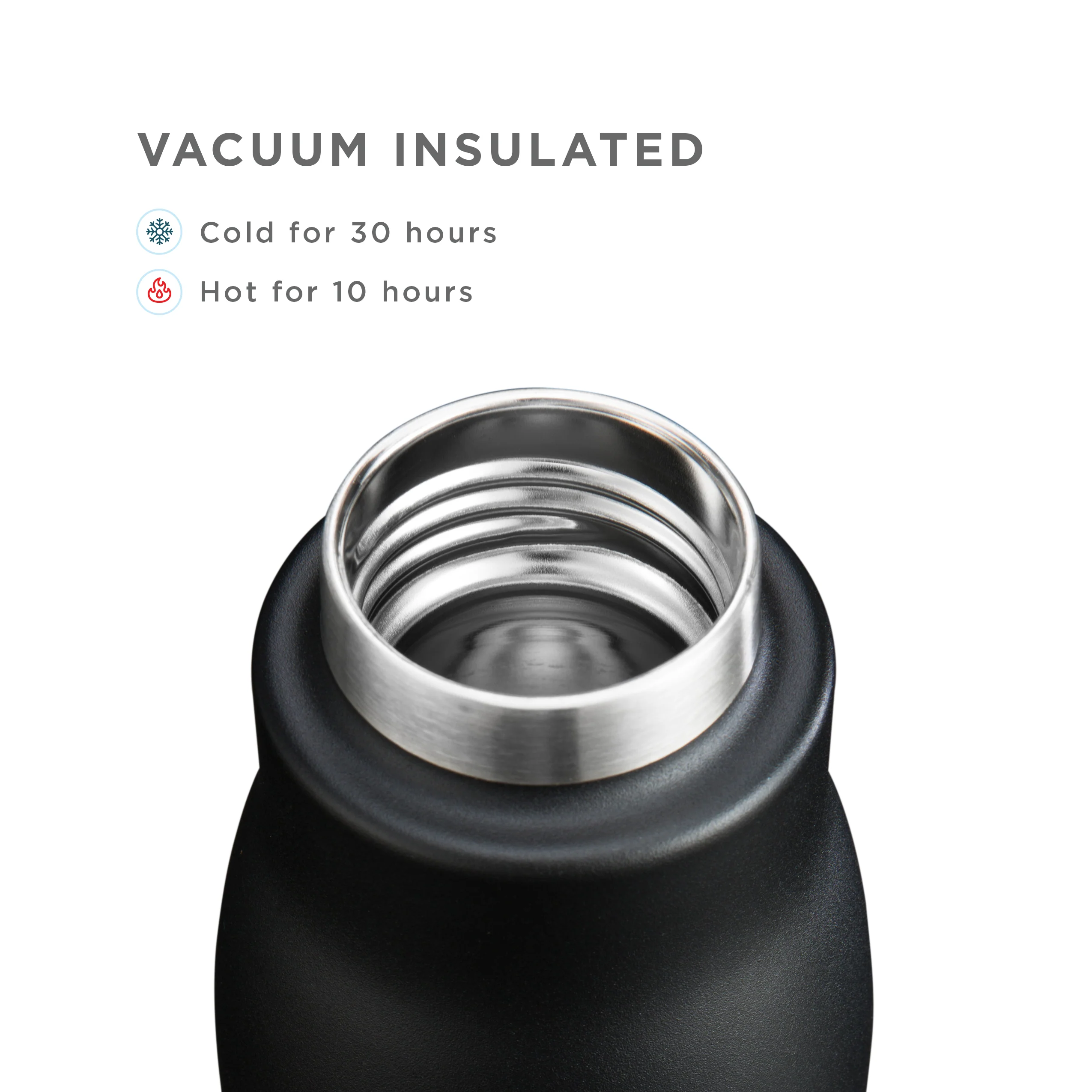 12oz Stainless Steel Bottle - Black - Image 3