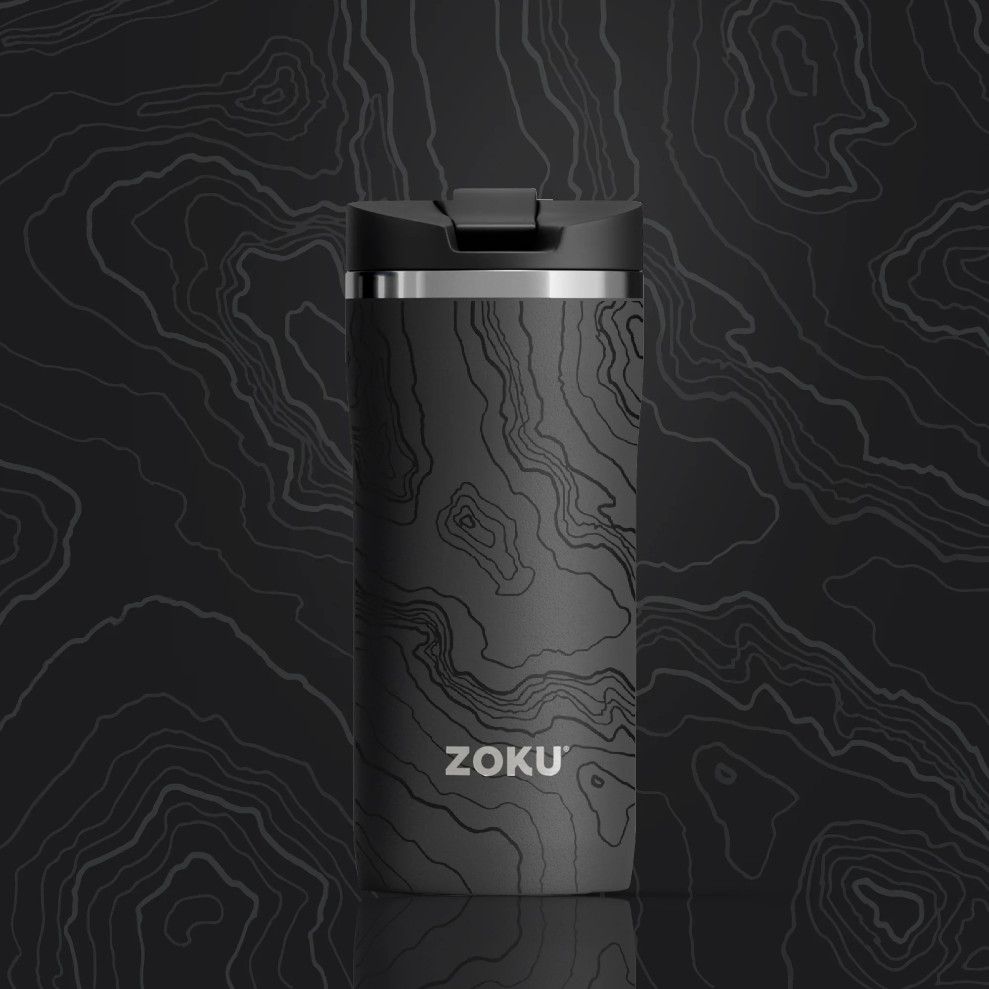 12oz Stainless Steel Travel Mug - Gray Graphic - Image 2