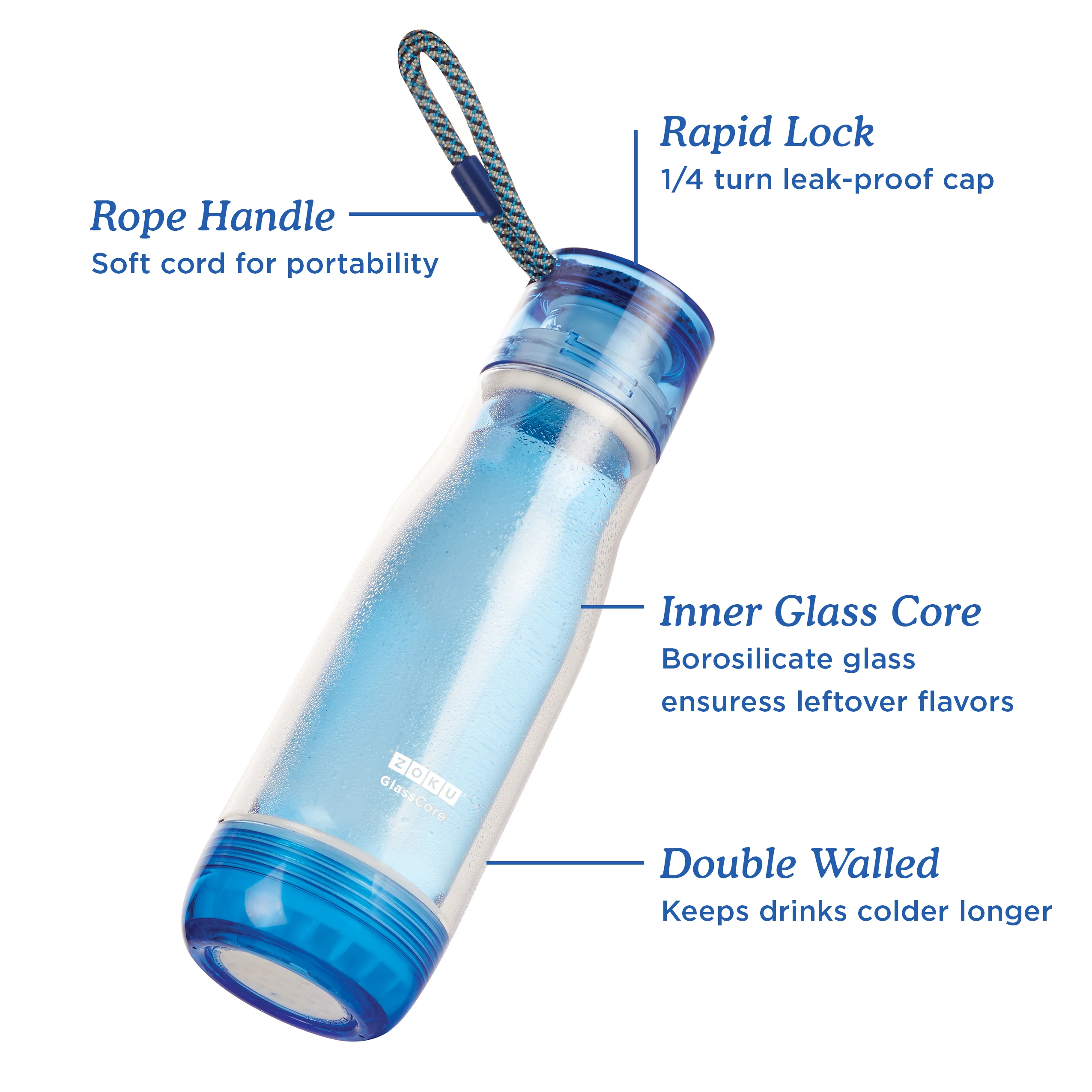 16oz Glass Core Bottle - Red - Image 5