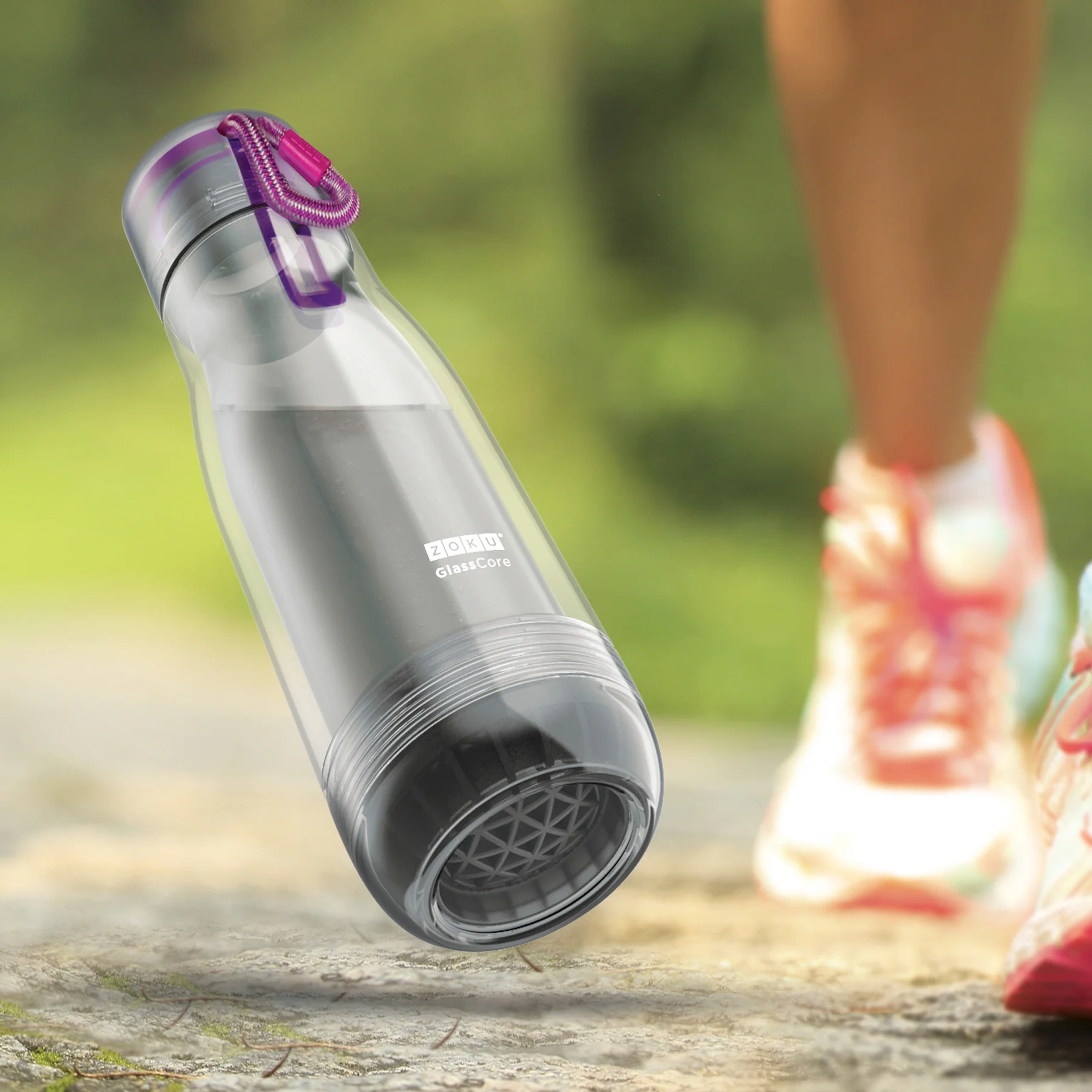 16oz Grey Glass Core Bottle - Teal - Image 3