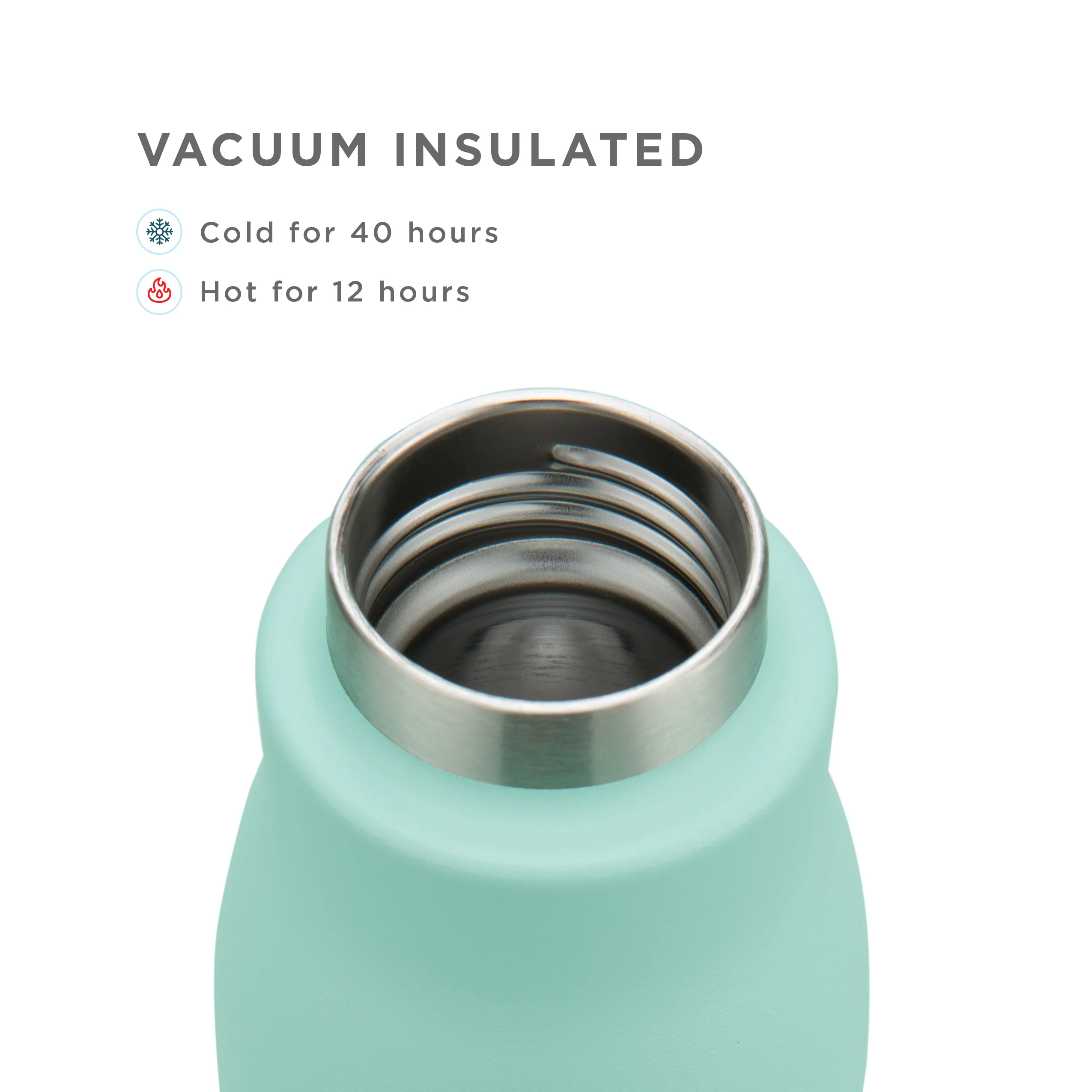 18oz Stainless Steel Bottle - Aqua - Image 2