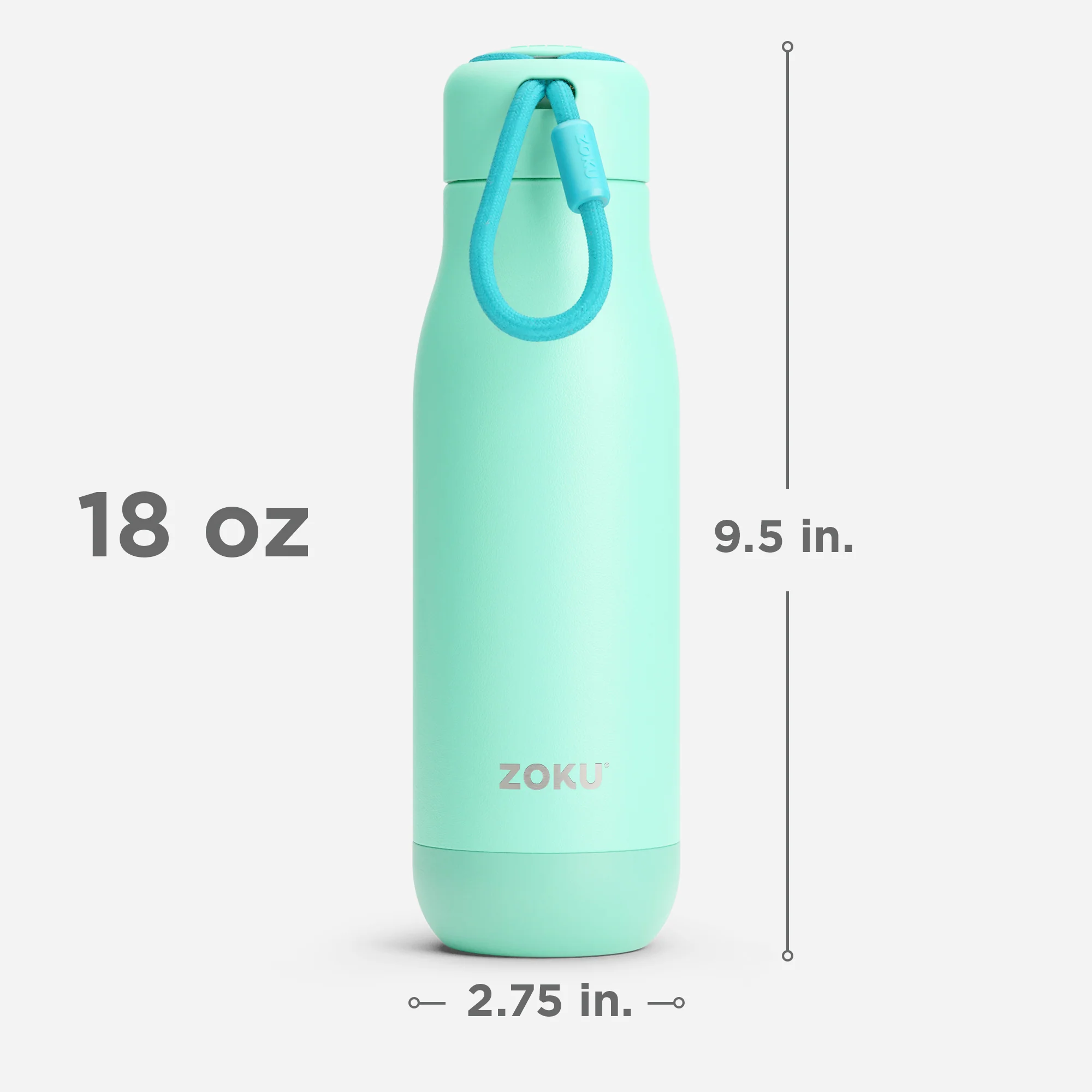 18oz Stainless Steel Bottle - Aqua - Image 3