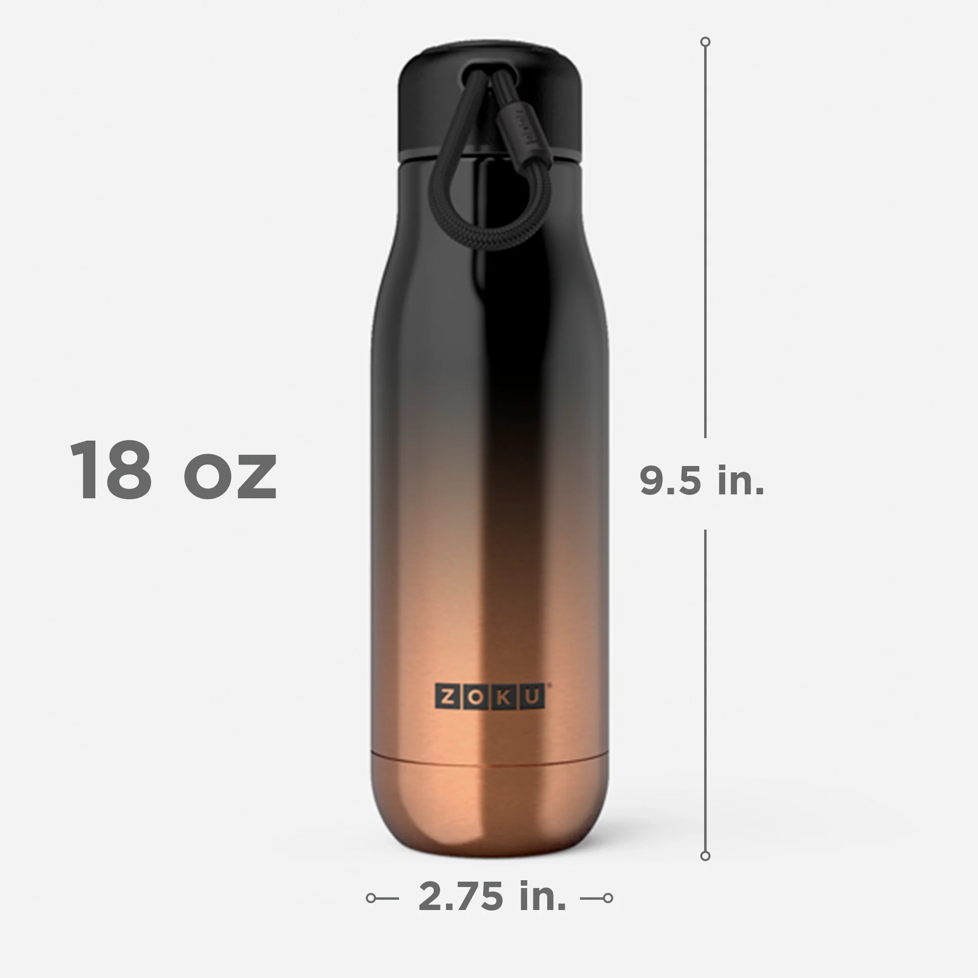 18oz Stainless Steel Bottle - Gold Ombre - Image 3