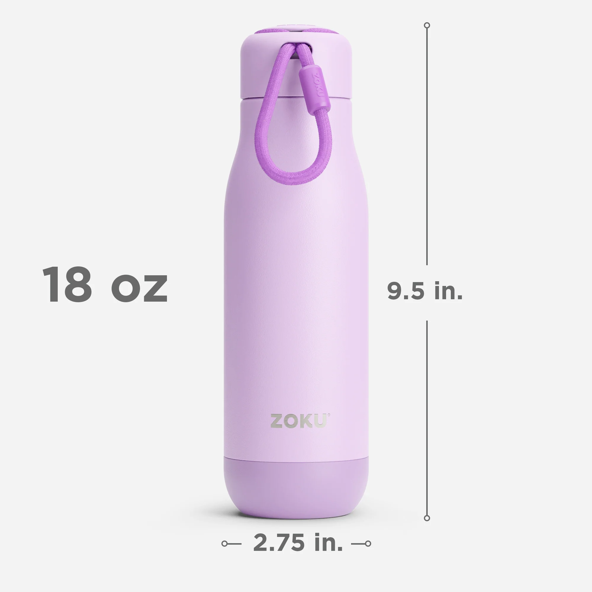 18oz Stainless Steel Bottle - Lavender - Image 3