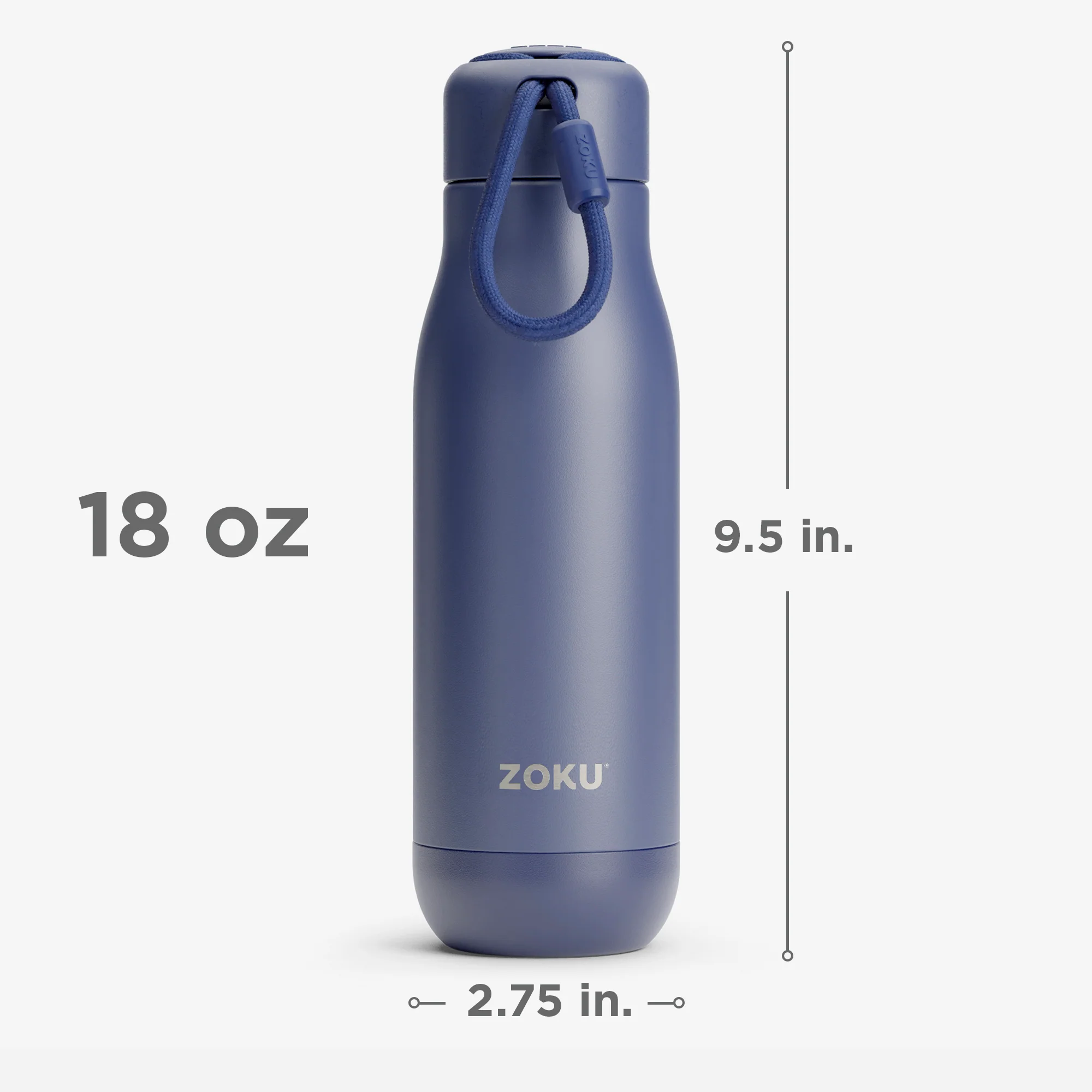 18oz Stainless Steel Bottle - Navy - Image 3