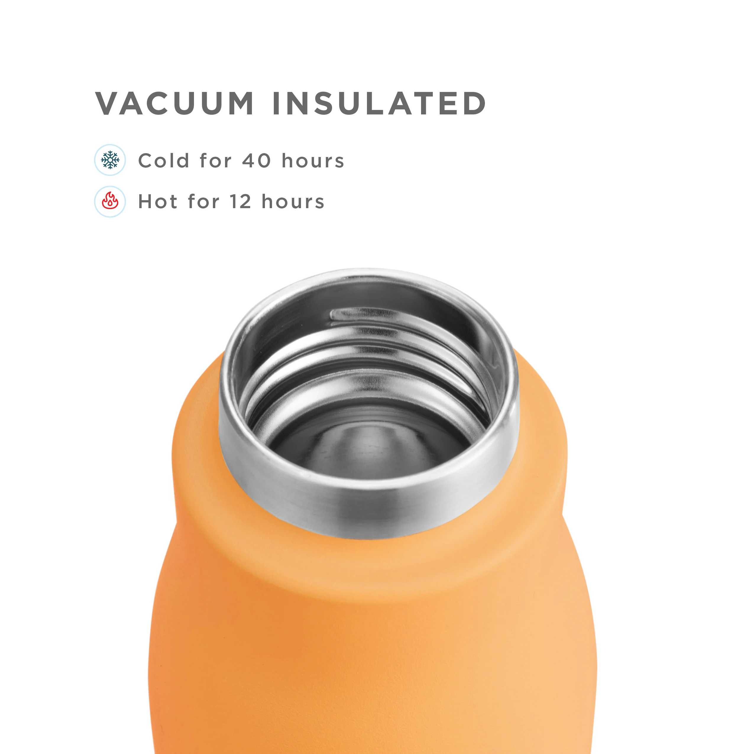 18oz Stainless Steel Bottle - Orange - Image 2