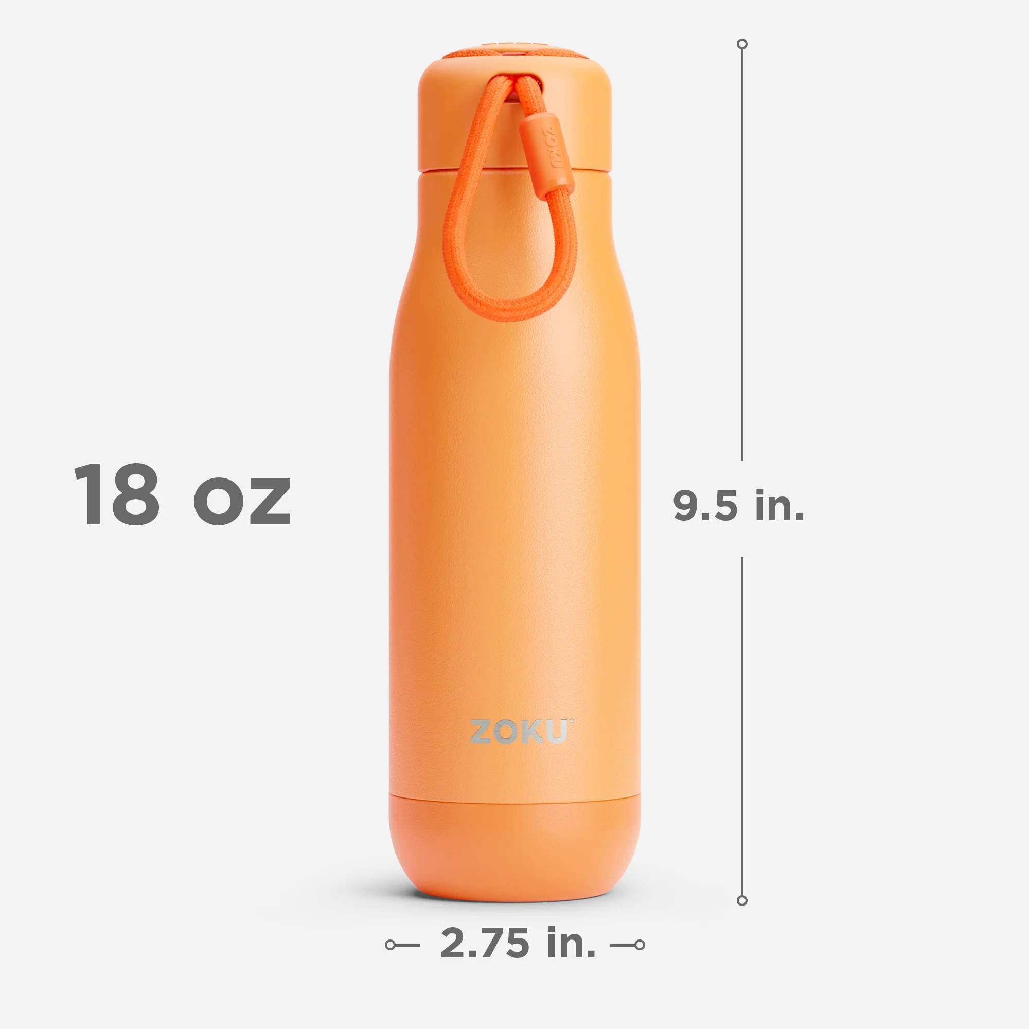 18oz Stainless Steel Bottle - Orange - Image 3