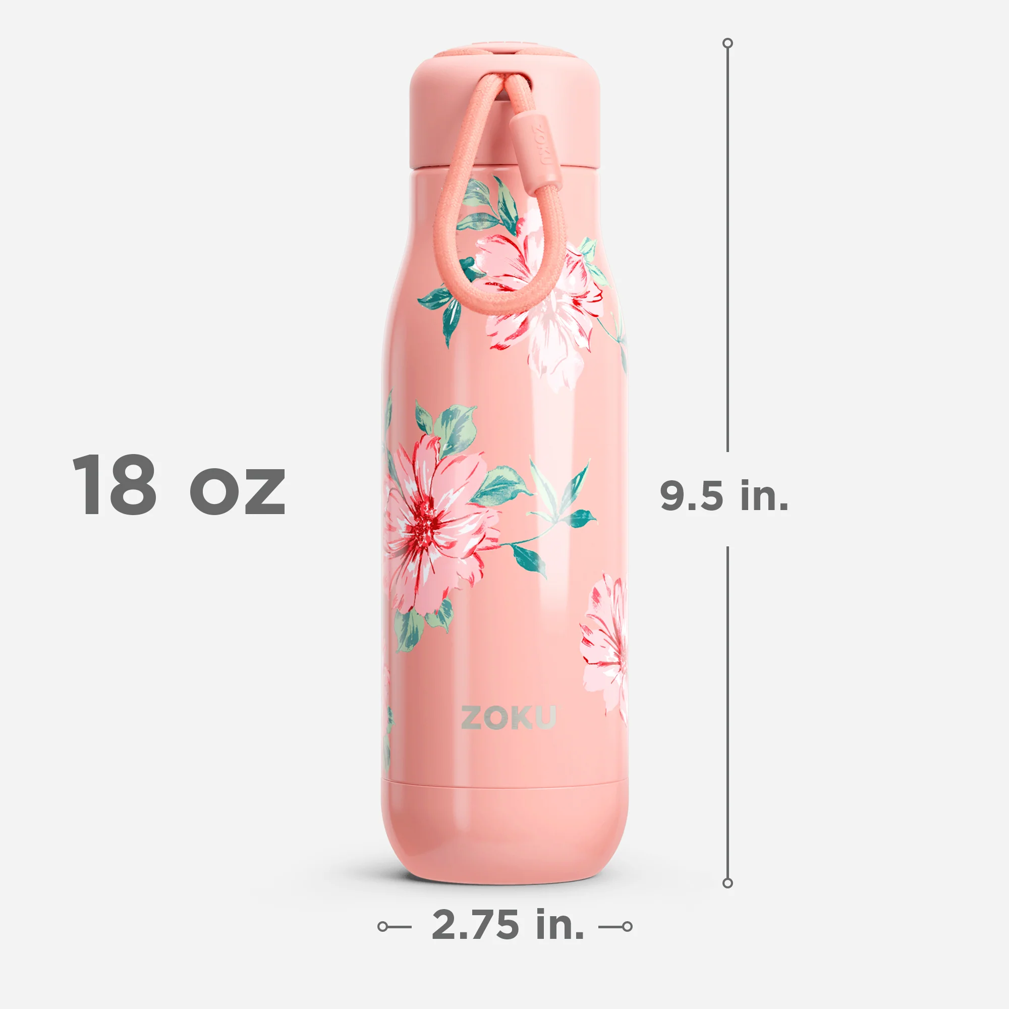 18oz Stainless Steel Bottle - Rose Petal Pink - Image 3