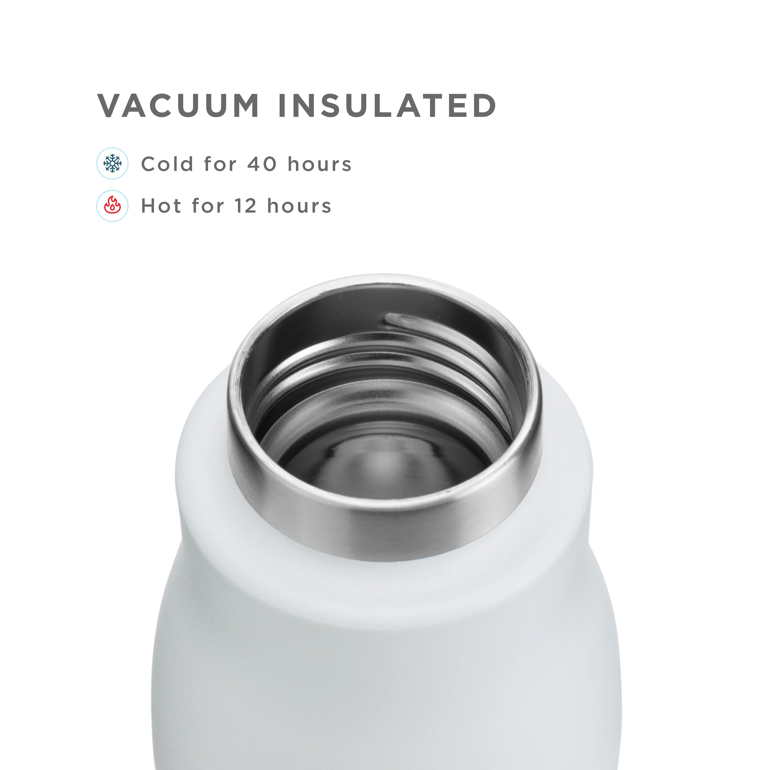 18oz Stainless Steel Bottle - White - Image 2