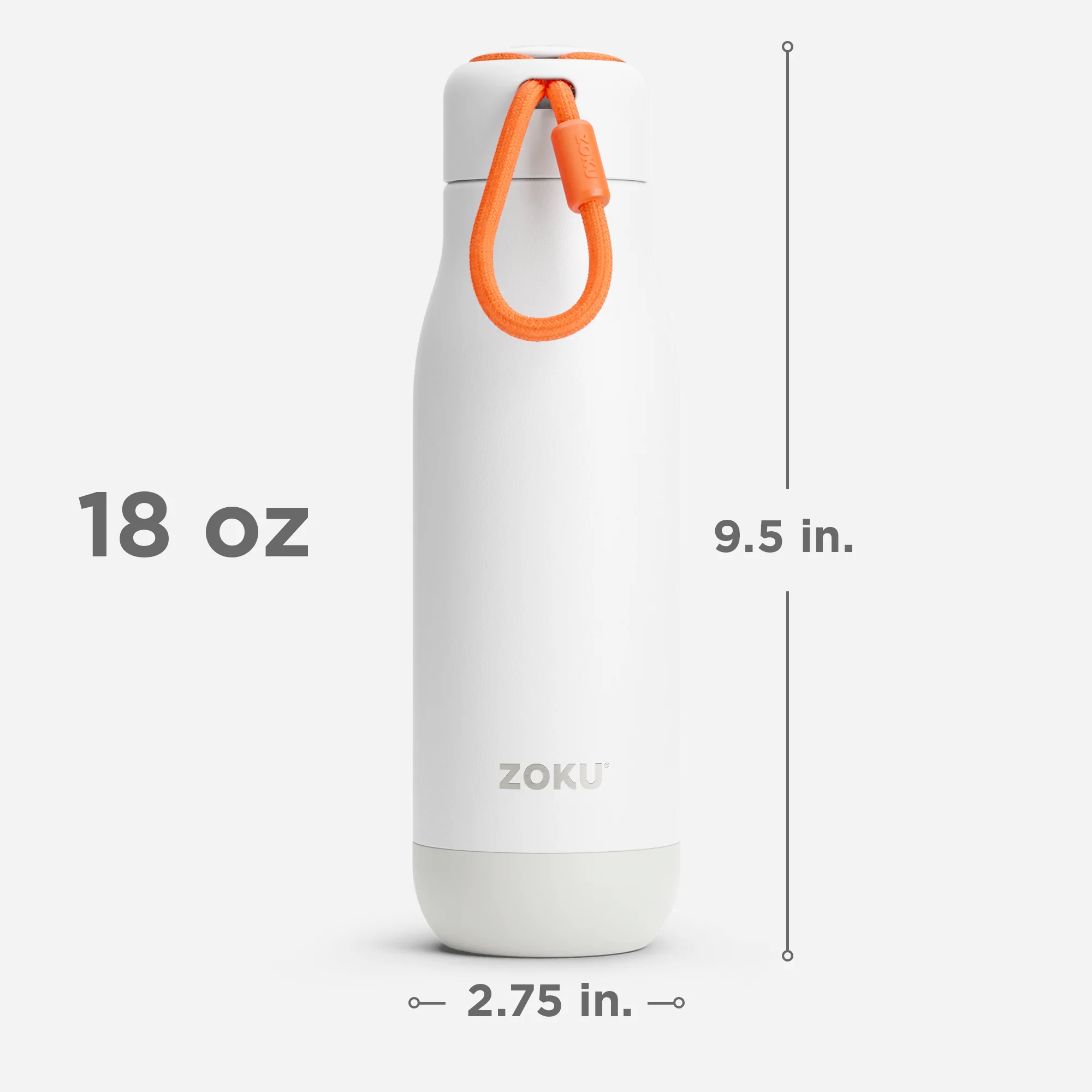 18oz Stainless Steel Bottle - White - Image 3