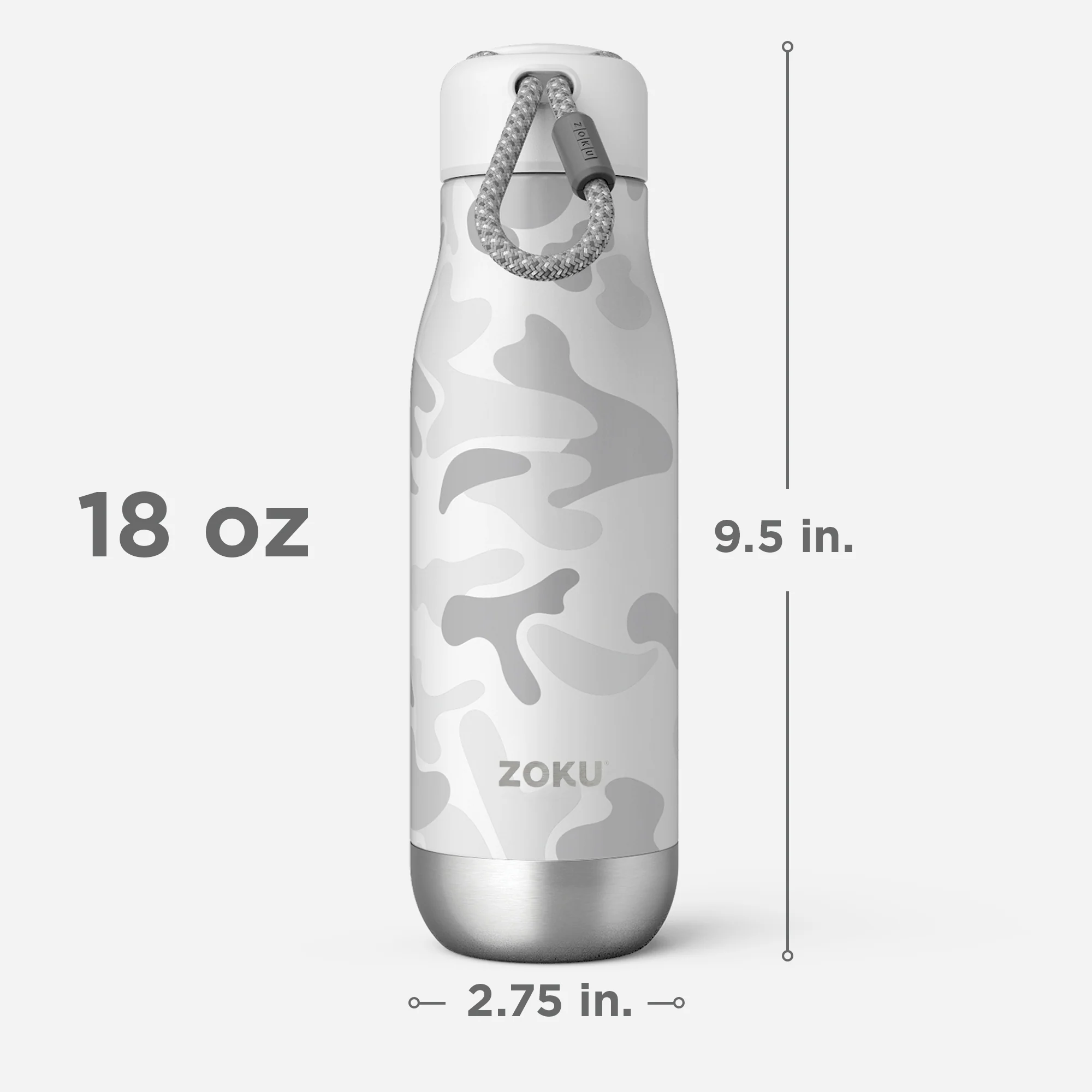 18oz Stainless Steel Bottle - White Camo - Image 3