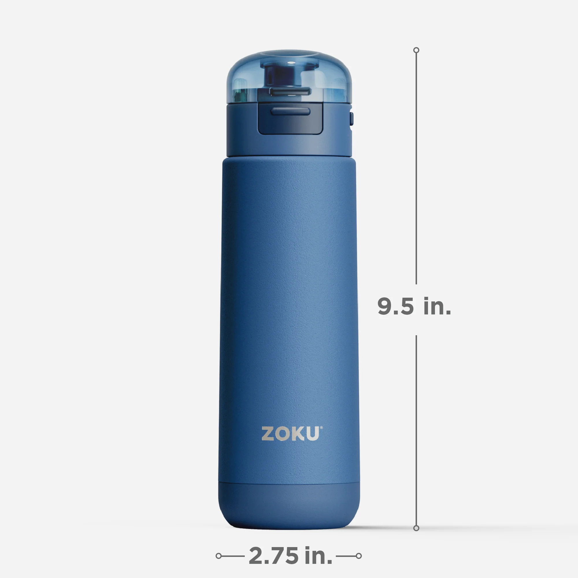 18oz Stainless Steel Sports Bottle - Blue - Image 2