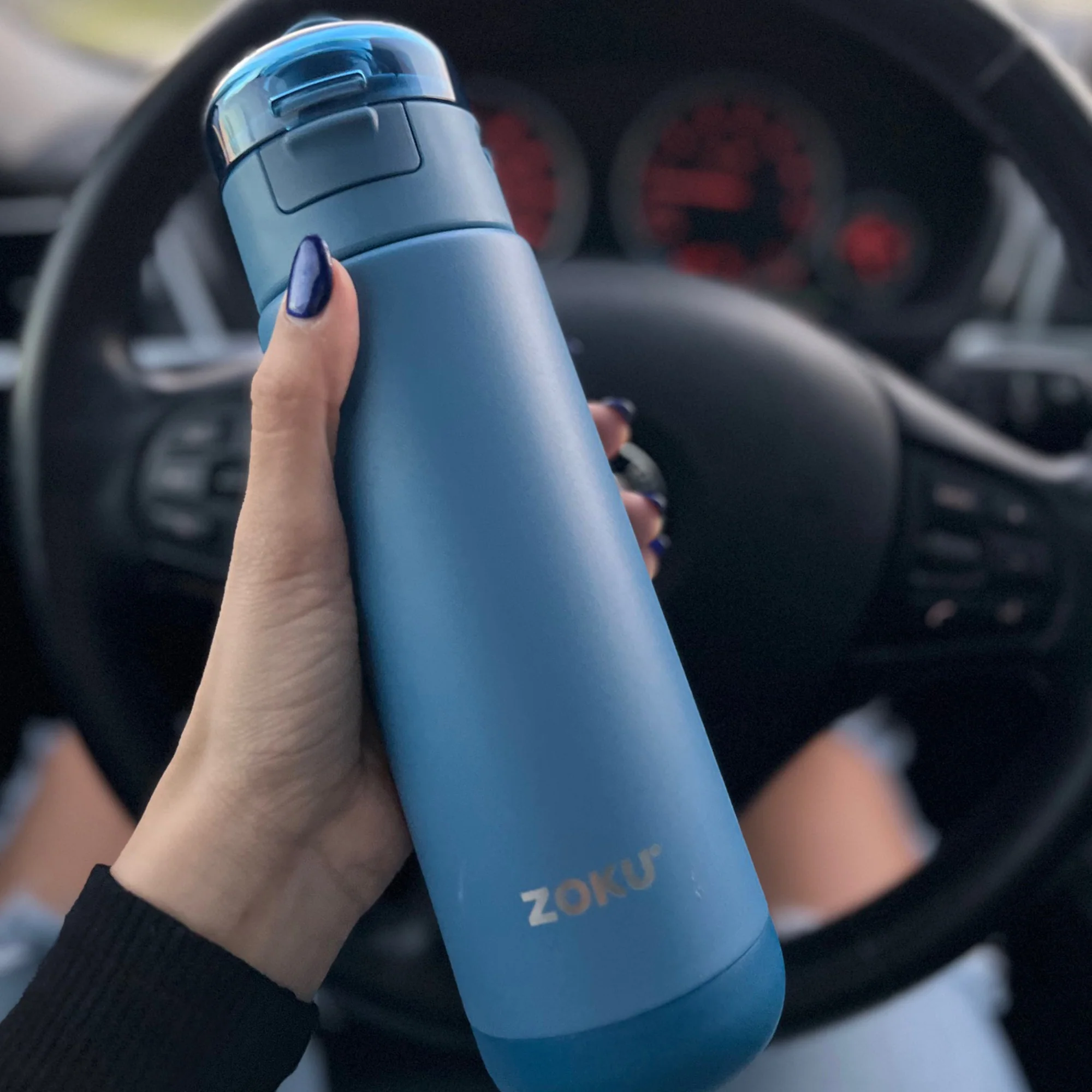 18oz Stainless Steel Sports Bottle - Blue - Image 3