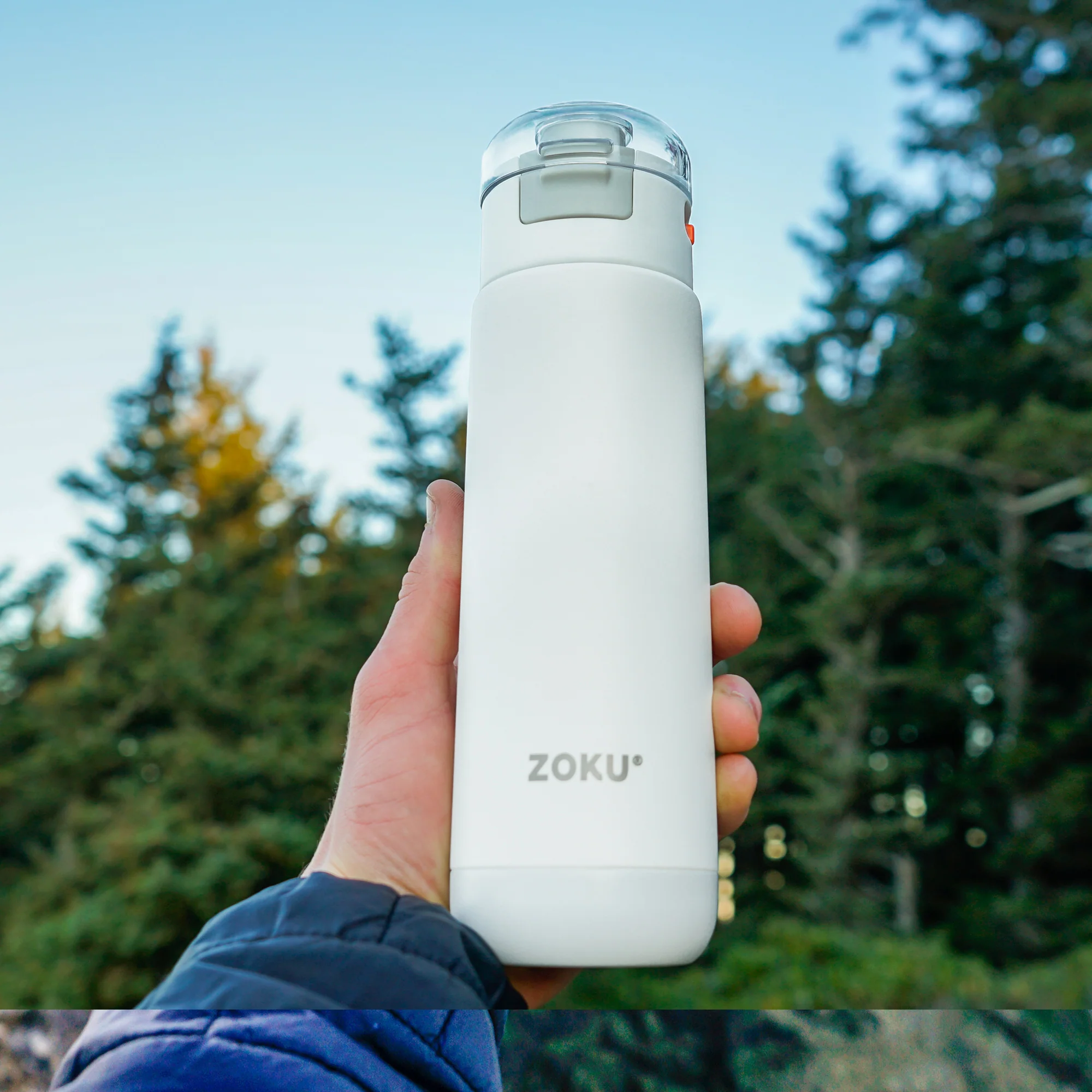 18oz Stainless Steel Sports Bottle - White - Image 3
