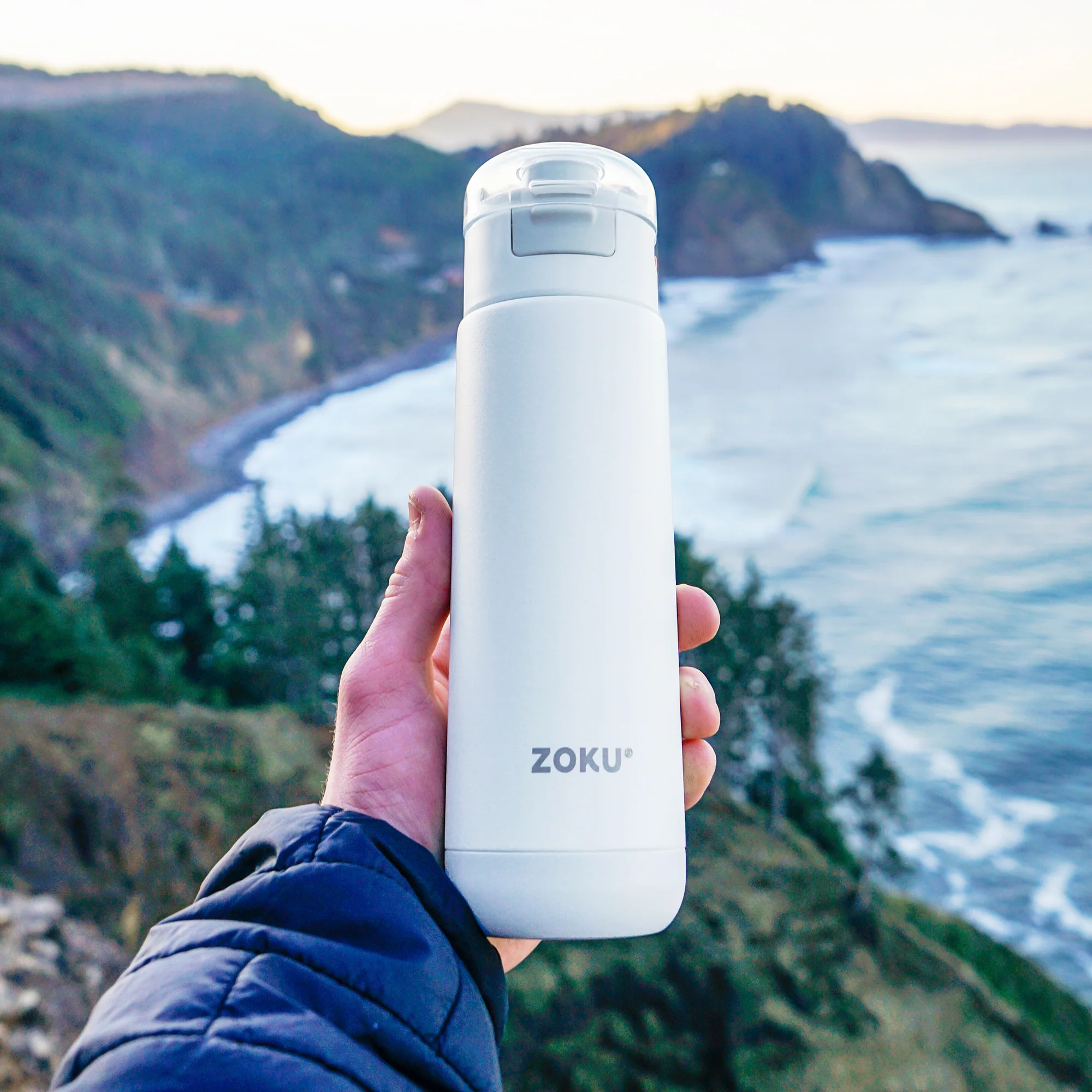 18oz Stainless Steel Sports Bottle - White - Image 4