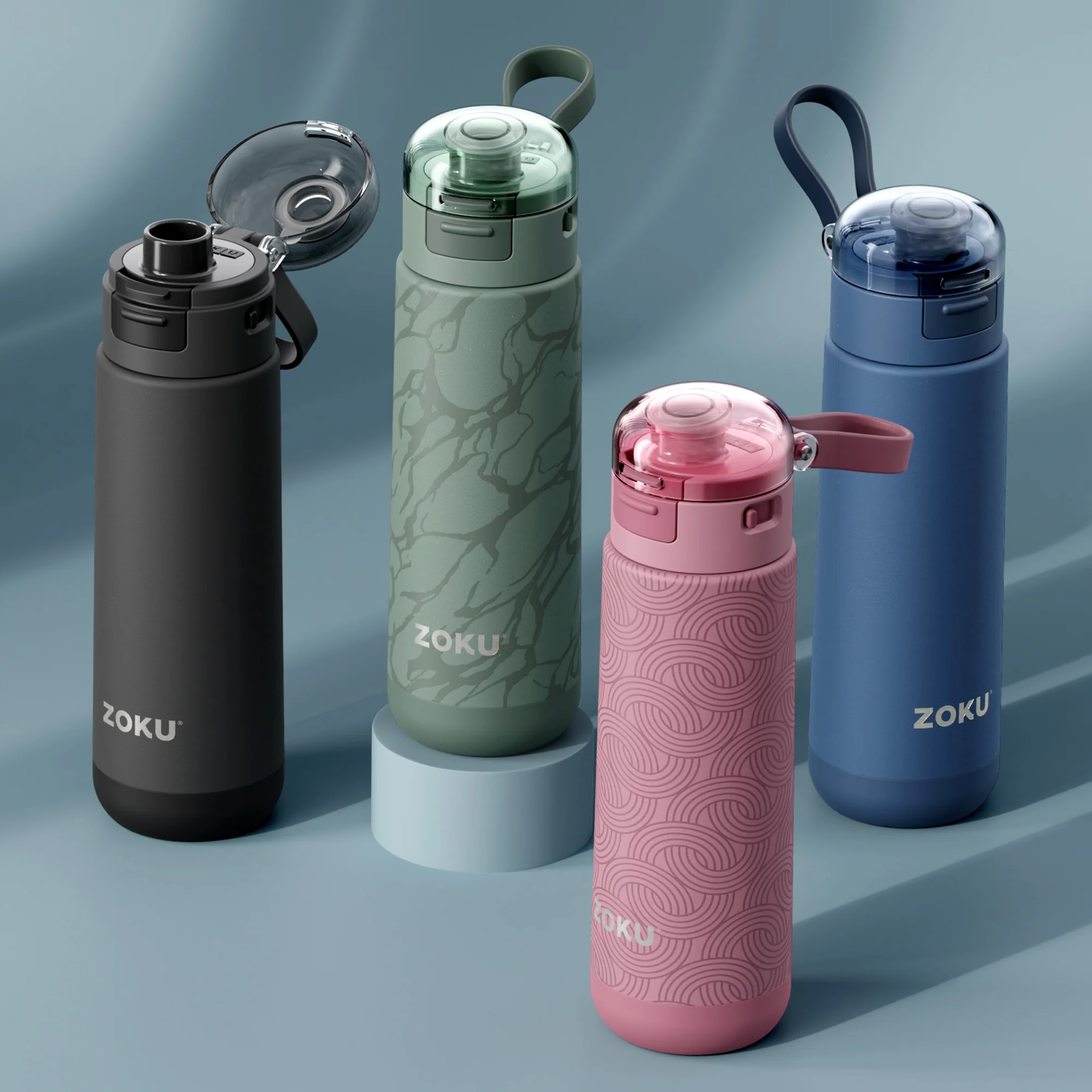 18oz Stainless Steel Sports Bottle - Blue - Image 6