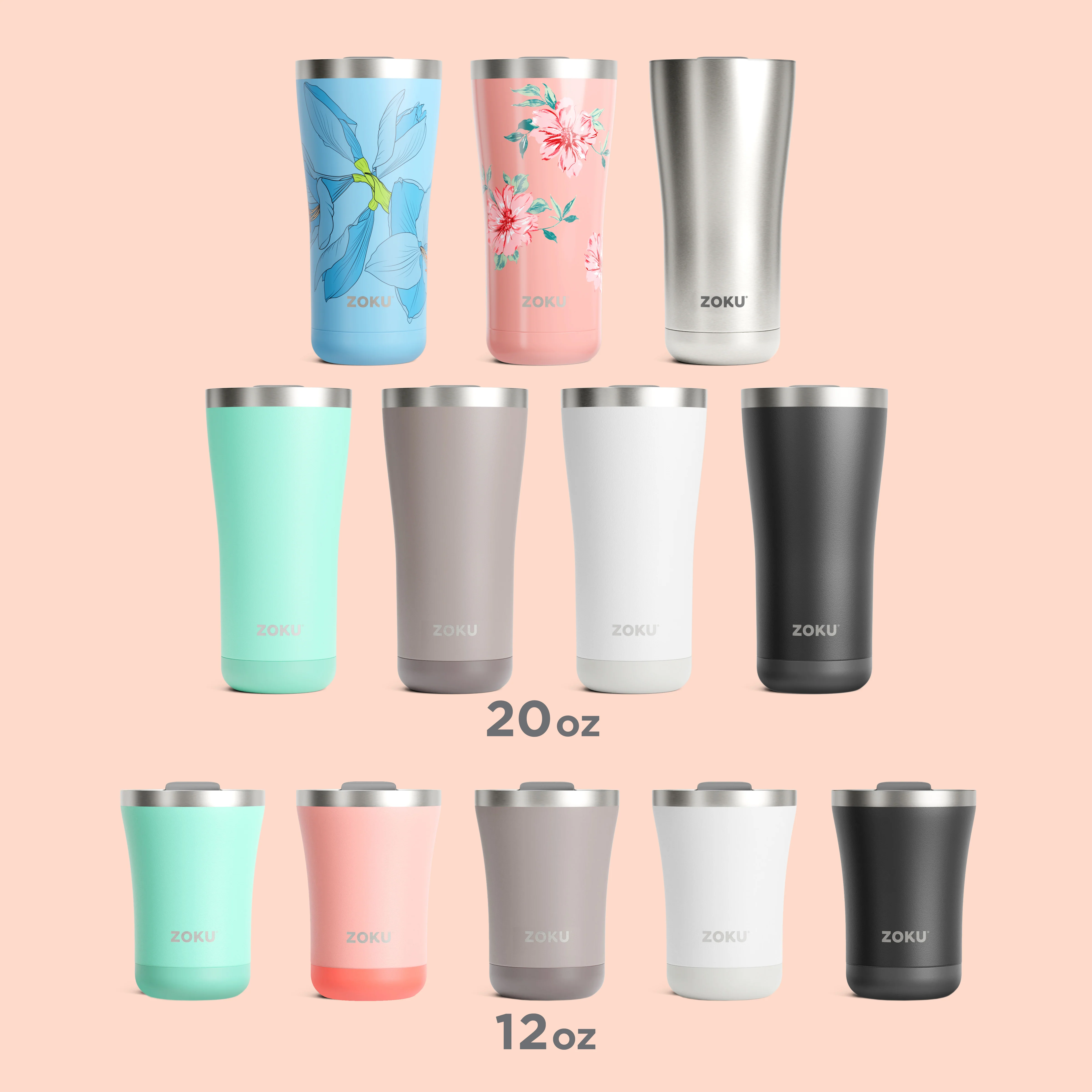 20oz Stainless Steel 3-in-1 Tumbler - Ash - Image 7