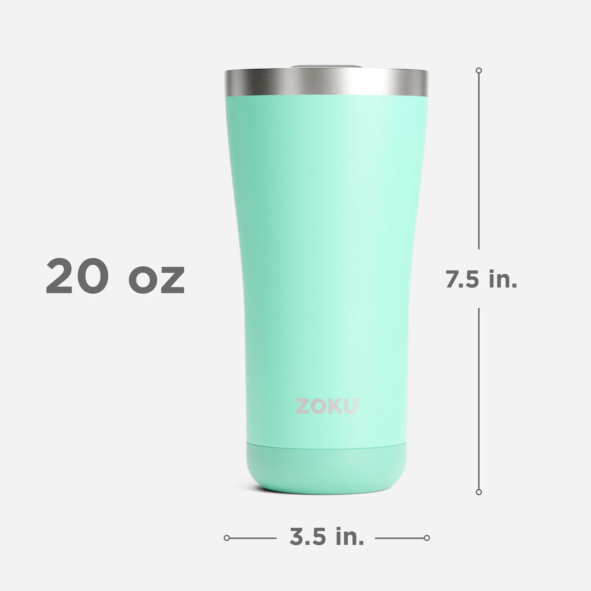 20oz Stainless Steel 3-in-1 Tumbler - Aqua - Image 6