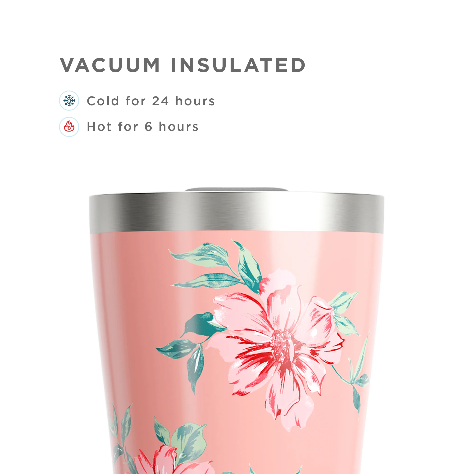 20oz Stainless Steel 3-in-1 Tumbler - Rose Petal Pink - Image 3