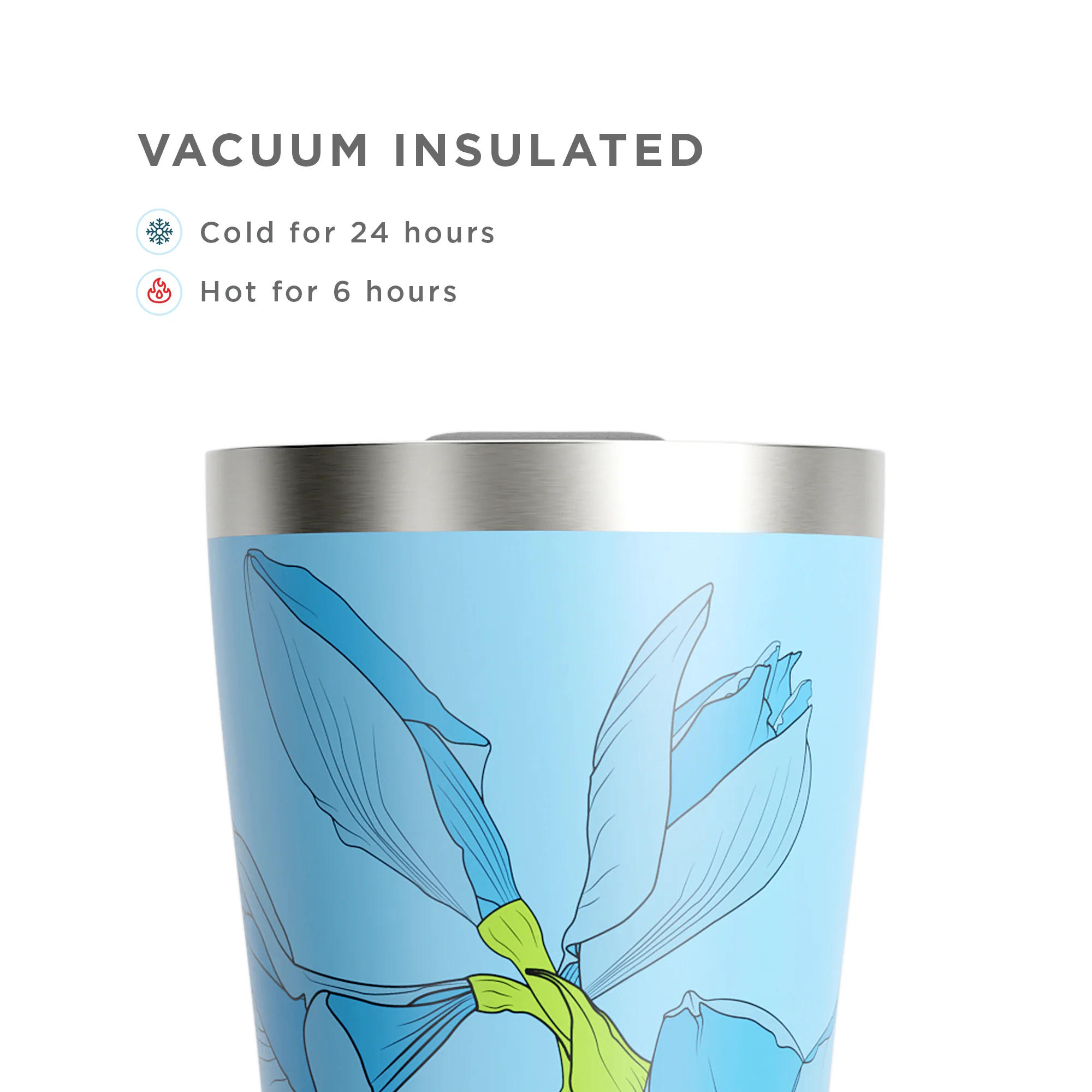 20oz Stainless Steel 3-in-1 Tumbler - Sky Lily - Image 3