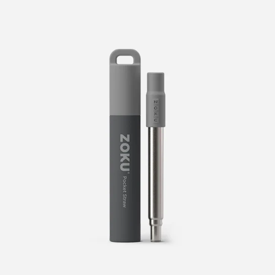 Two Tone Pocket Straw - Grey