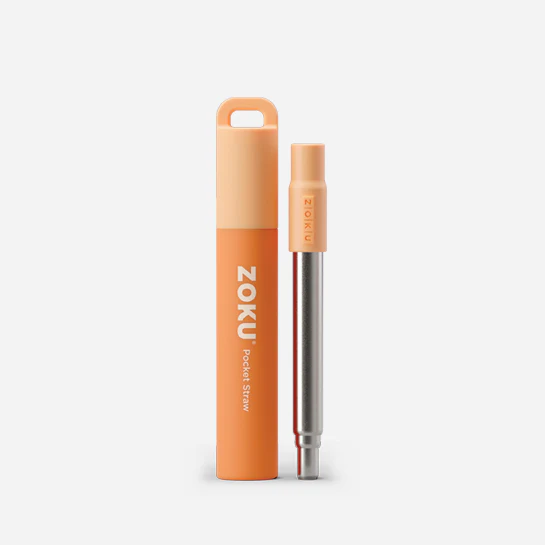 Two Tone Pocket Straw - Orange