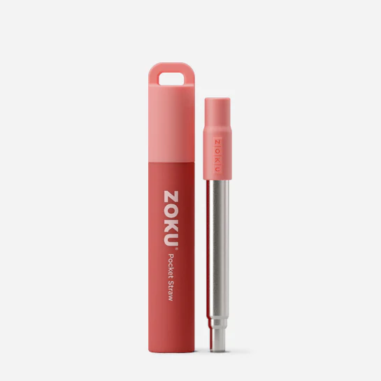 Two Tone Pocket Straw - Red